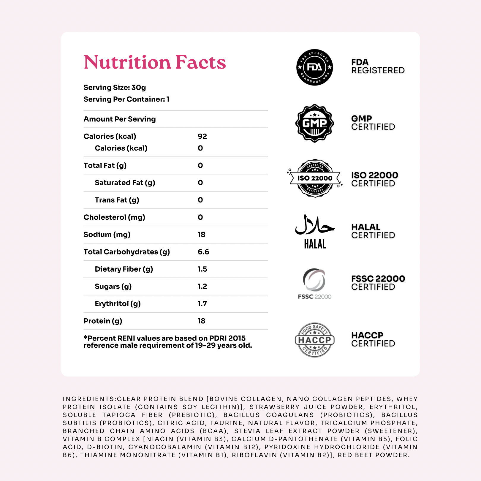 Clear Protein + Collagen (Strawberry Splash)