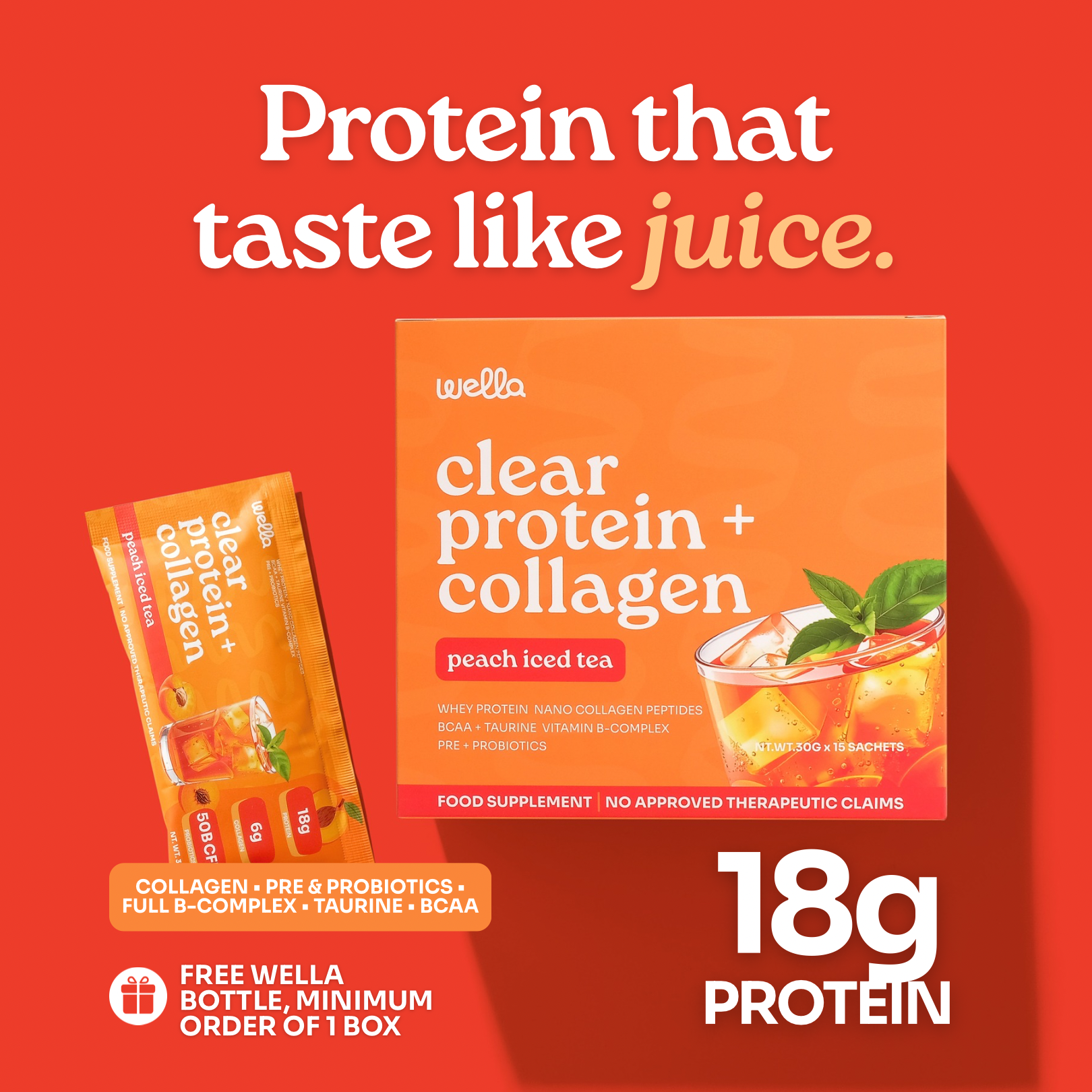 Clear Protein + Collagen (Peach Iced Tea)