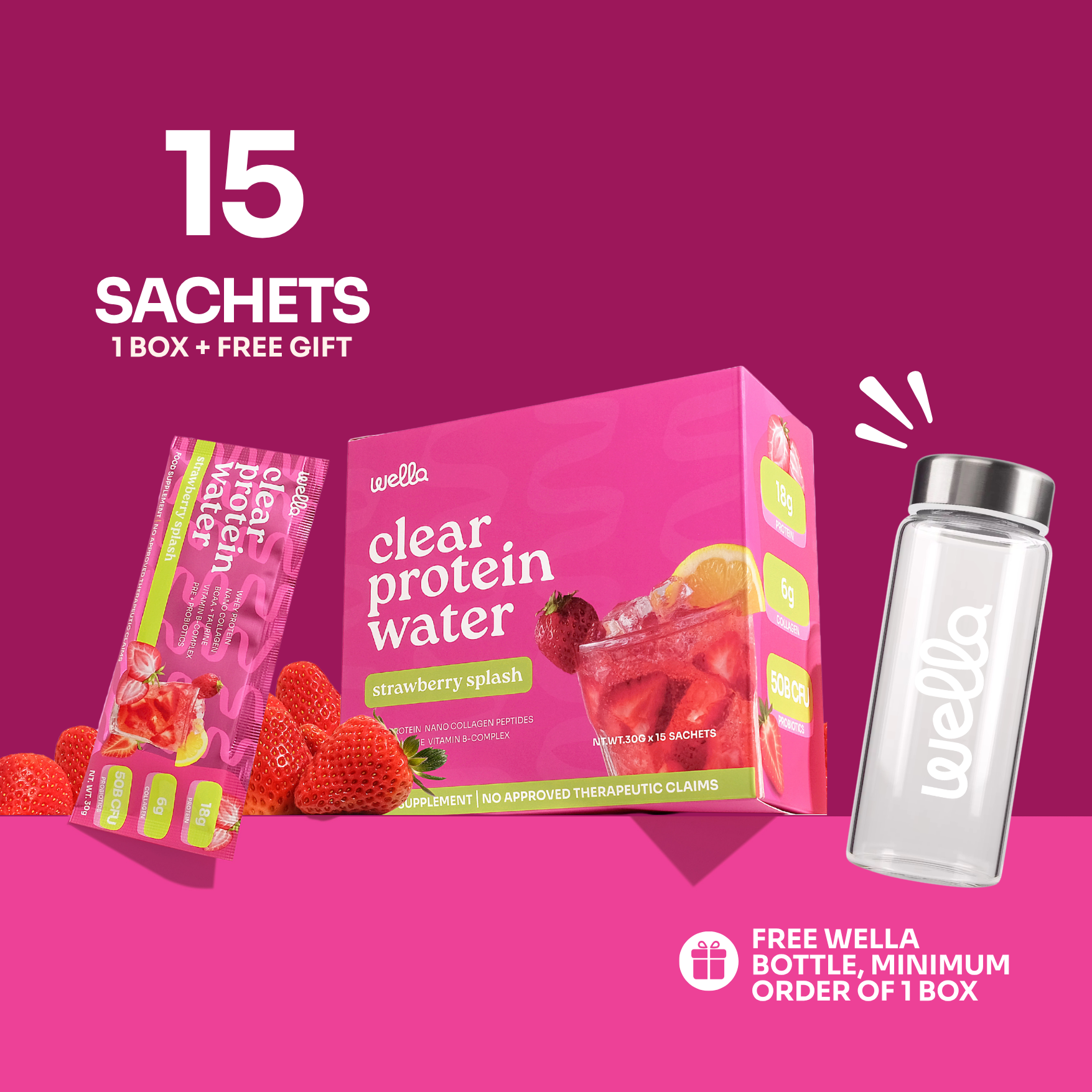 Clear Protein + Collagen (Strawberry Splash)